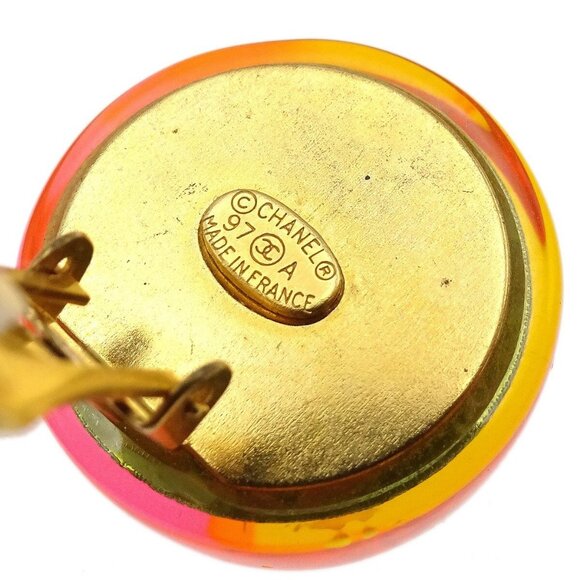 Chanel Button Earrings Clip-On Multicolor - Picture 5 of 5